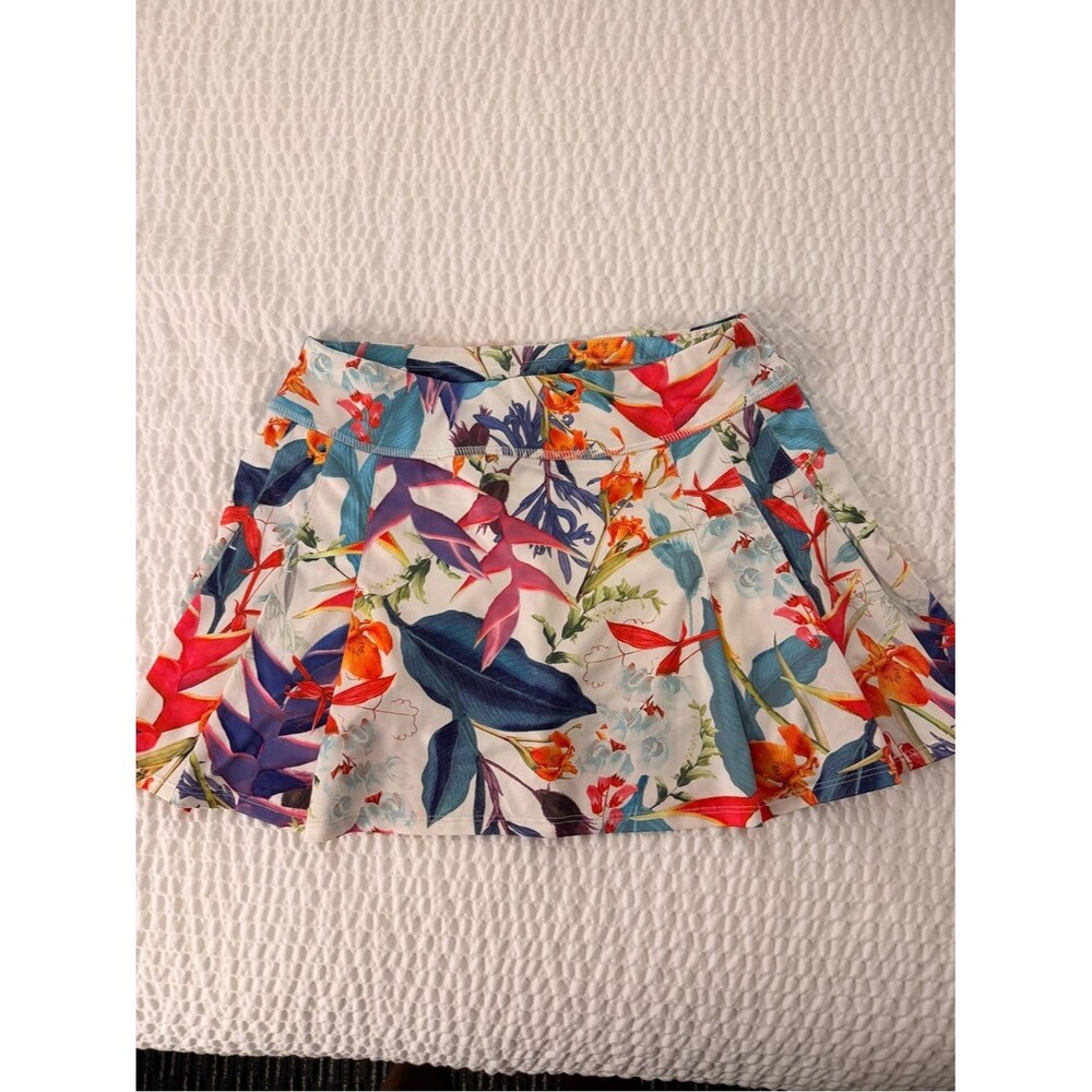 Athleta Tropical Print Skort Golf Tenniscore Pickleball Size Small floral gym